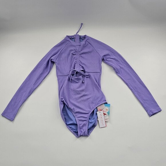 NWT Seafolly Kids Mini Me Portofino Long Sleeve One-Piece L32138 Girls Size 14‎ - Picture 4 of 5